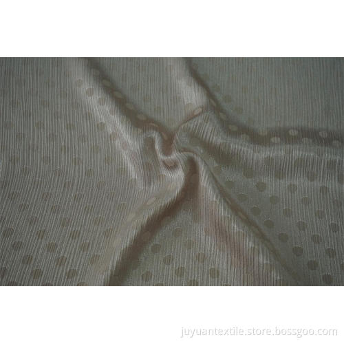 100% Polyester Satin Crinkle Polka Dot Jacquard Stoff
